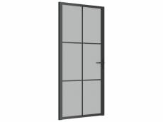 Vidaxl porte intérieure 93x201,5 cm noir verre mat