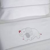 10XDIEZ Parure de lit éléphant Blanc/Gris | (Cuna