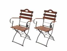 2x chaises de jardin pliante pour extérieur jardin balcon en bois 04_0000191