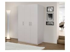 Armoire à 3 portes battantes, blanc mat, avec tringle à vêtements, dimensions 135 x 202 x 53 cm 8052773000390