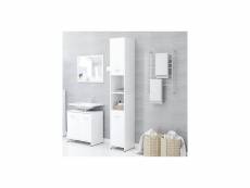 Armoire de salle de bain avec poignée blanc 30x30x183,5cm