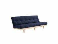 Banquette convertible futon lean pin coloris bleu marine couchage 130*190 cm. 20100996137