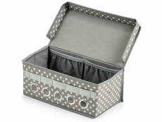 Boîte de rangement pour accessoires cadeau, récipient avec quais pour rubans décoratifs, organisateur de décoration cadeau.