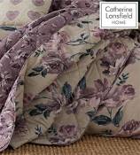 Catherine Lansfield Fleurs peintes Prune, Polyester-Coton,