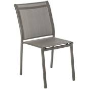 Chaise de jardin empilable Essentia wengé & tonka aluminium traité époxy - Hespéride - Wengé / tonka