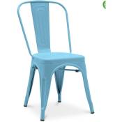 Chaise métal brillant turquoise Industriel Kalax 45 cm