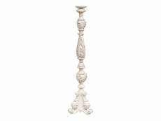 Chandelier fabriqué en italie chandelier en bois à finition blanche antique