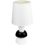 Corep - Lampe a poser pied ceramique noir blanc Luminaire