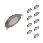 Downlight Dalle led Extra Plate Ronde alu 6W (Pack de 10) - Blanc Froid 6000K - 8000K Silamp Blanc Froid 6000K - 8000K
