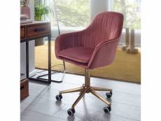Finebuy chaise de bureau 85 - 105 cm velours | chaise design pivotant avec accoudoirs et dossier | chaise coquille 120 kg | fauteuil pivotant avec des