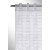 Homemaison - Voilage aux rayures ajourées Blanc 140x245 cm - Blanc
