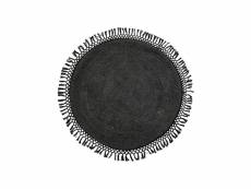 Idakamille - tapis rond en jute - couleur - noir, dimensions