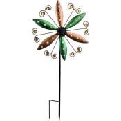 Lampe enfichable solaire à led roue de vent aile piquet