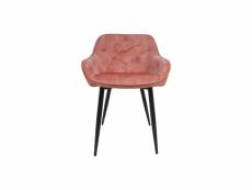 Liverpool - chaise - velours/métal - rose - 56 x 79