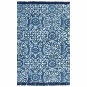 Lling - Tapis Kilim Coton 120 x 180 cm avec motif Bleu