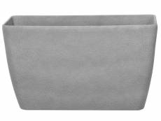 Long cache pot rectangulaire en pierre grise baris 78615