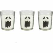Lot de 3 bougies parfumées Vanille halloween Ghost - Vanille Blanc
