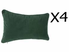 Lot de 4 coussins rectangulaires 100% polyester coloris vert - dim : l.50 x l.30 cm -pegane