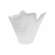 Ltde - paolo abat-jour verre albâtre blanc 8x11cm ouverture 3cm