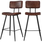 Rendez-vous Déco - Chaise de bar mi-hauteur Texas marron 66 cm (lot de 2) - Marron