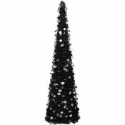 Sapin de Noël artificiel escamotable Noir 180 cm PET