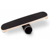 Sparraw - Balance Board en Bois, Planche équilibre avec rouleau et anti dérapant ekila, poids max 150kg - 74x28cm - Noir