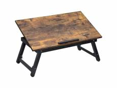Stelly - table pour ordinateur portable style rustique salon - 60x35x21 cm - table d'appoint - marron