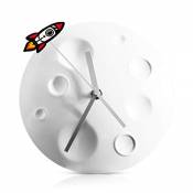 SUCK UK SK CLOCKMOON1 Horloge Lune/fusée, Métal,
