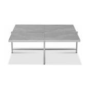 Table basse en marbre gris et piètements en acier inoxydable Coffee 90 - Handvärk