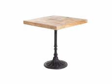 Table bistrot bois naturel et métal 70 cm arlo