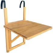 Table d'appoint en bois pour balcon. carrée. rabattable.