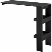 Table de bar stylée meuble de rangement table bistrot murale 120 cm noir - Noir