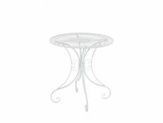 Table de jardin en fer forgé diamètre ø 70 cm blanc mdj10049