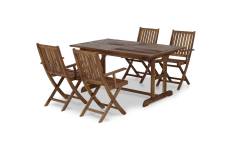 Table de jardin extensible 150/210×90 et 4 chaises