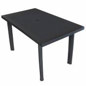 Table rectangulaire en pvc - Anthracite - 126 x 76 x 72 cm