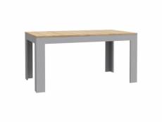 Table repas extensible l160-206 cm décor chêne gris et clair - antibes
