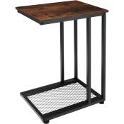 Tectake - Table d'appoint Style industriel 48 x 35 x 66 cm - Bois foncé industriel, rustique