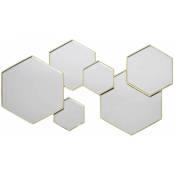 Toilinux - Décoration murale 6 miroirs hexagonaux