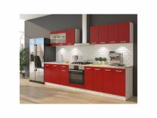Ultra cuisine complete avec meuble four et plan de travail inclus l 300 cm - rouge mat ULTRAFOUR300RG