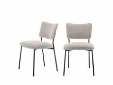 Vander - lot de 2 chaises en tissu et métal - couleur