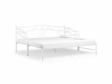 Vidaxl cadre de canapé-lit extensible blanc métal 90x200 cm