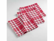 3 serviettes de table tisse traditio rouge 45 x 45