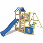 Aire de jeux Portique bois SeaFlyer avec balançoire et toboggan Cabane enfant exterieur avec bac à sable, échelle d'escalade & accessoires de jeux