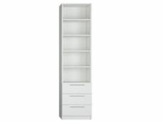 Armoire de rangement bibliothèque + 3 tiroirs coloris blanc mat largeur 50 cm 20100889152