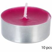 Atmosphera - Lot de 10 bougies parfumées framboise créateur d'intérieur - Rose foncé