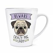 Attention Crazy Pug Lady 12oz Latte Tasse Mug