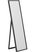 Beliani - Miroir sur Pieds au Style Classique Cadre de Forme Rectangulaire en Plastique Noir 140 x 40 cm pour Chambre ou Cabine d'Essayage Noir