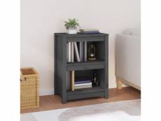Bibliothèque étagère de rangement - pour bureau salon chambre cuisine gris 50x35x68 cm bois de pin massif meuble pro frco11163
