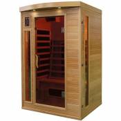 Cabine de sauna à infrarouges - 2 personnes - 120 x 120 x 190 cm - Bois - Bois naturel.
