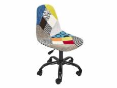 Chaise de bureau patchwork réglable en hauteur avec